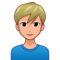 Man: Medium-Light Skin Tone, Blond Hair