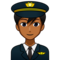 Man Pilot: Medium-Dark Skin Tone