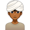 Man Wearing Turban: Medium-Dark Skin Tone