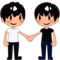 Men Holding Hands: Medium-Light Skin Tone