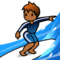 Person Surfing: Medium-Dark Skin Tone