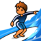 Person Surfing: Medium-Light Skin Tone