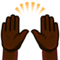 Raising Hands: Dark Skin Tone