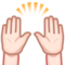 Raising Hands: Light Skin Tone