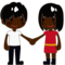 Woman and Man Holding Hands: Dark Skin Tone