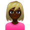 Woman: Dark Skin Tone, Blond Hair