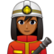 Woman Firefighter: Medium-Dark Skin Tone
