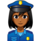 Woman Police Officer: Medium-Dark Skin Tone