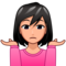 Woman Shrugging: Medium-Light Skin Tone
