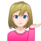Woman Tipping Hand: Light Skin Tone