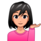 Woman Tipping Hand: Medium-Light Skin Tone