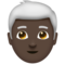 Man: Dark Skin Tone, White Hair
