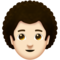Man: Light Skin Tone, Curly Hair