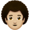 Man: Medium-Light Skin Tone, Curly Hair