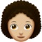 Woman: Medium-Light Skin Tone, Curly Hair