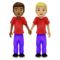 Чоловіки, що тримаються за руки: Середньо-Темний Відтінок Шкіри, Середньо-Світлий Відтінок Шкіри