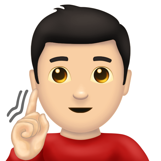 耳の不自由な男性：薄い肌色