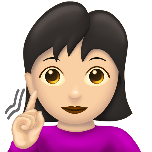 耳の不自由な女性：薄い肌色