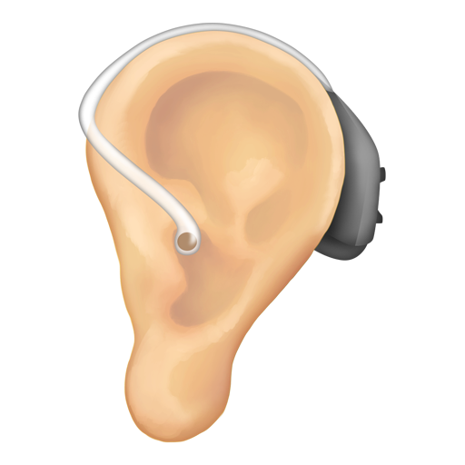 補聴器を付けた耳：薄い肌色