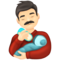 授乳する男性：薄い肌色