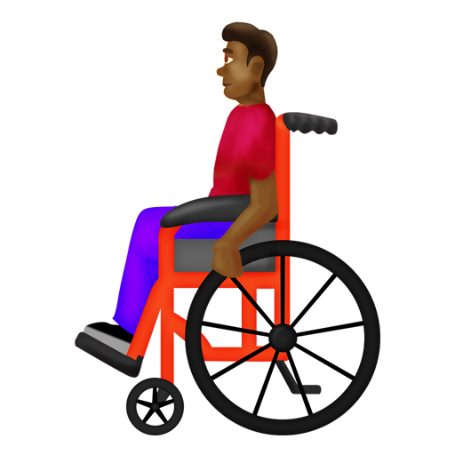 手動式車椅子の男性：やや濃い肌色