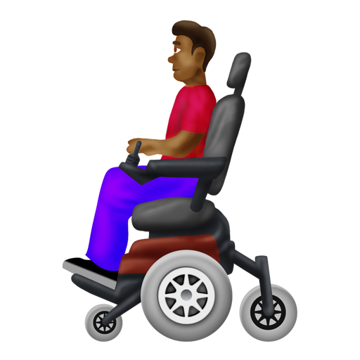 電動車椅子の男性：やや濃い肌色