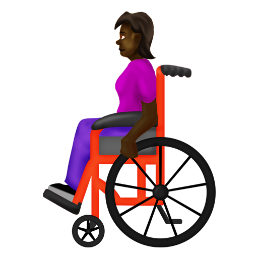 手動式車椅子の女性：濃い肌色