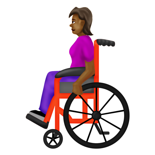 手動式車椅子の女性：やや濃い肌色