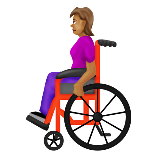 手動式車椅子の女性：中間の肌色