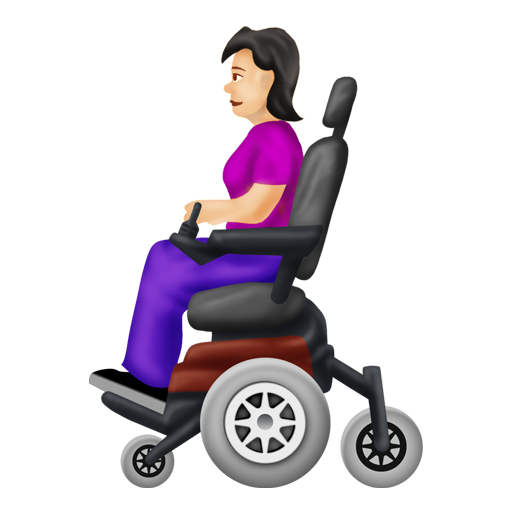 電動車椅子の女性：薄い肌色