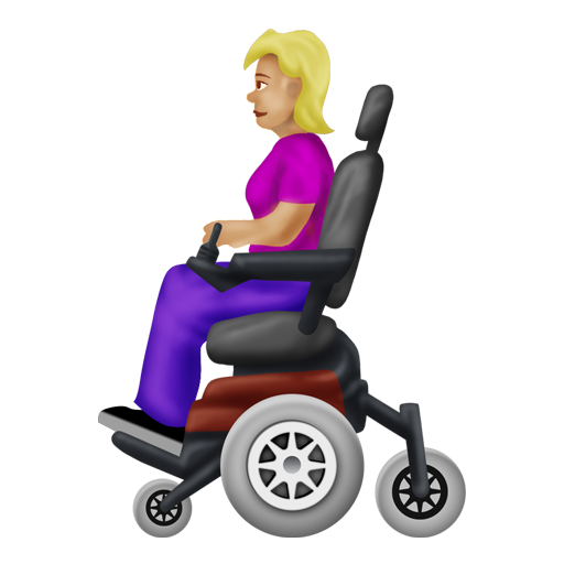 電動車椅子の女性：やや薄い肌色