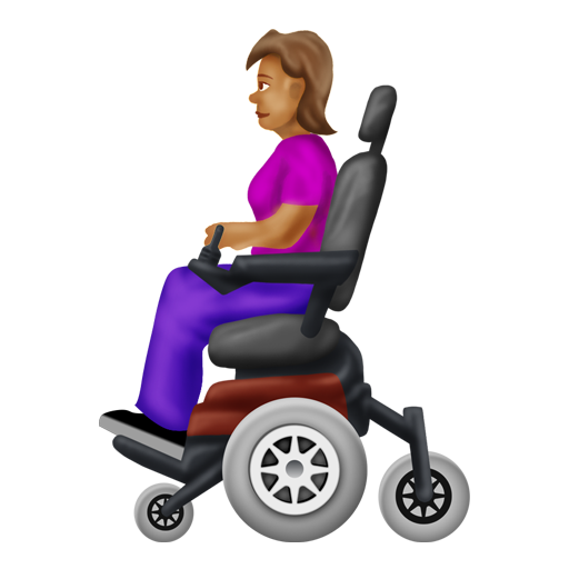 電動車椅子の女性：中間の肌色