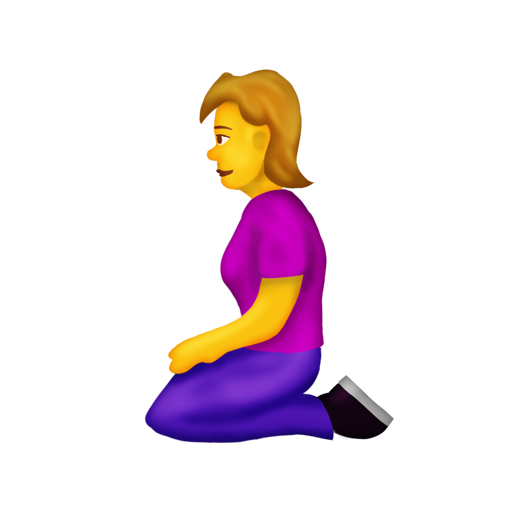 ひざまずく女性
