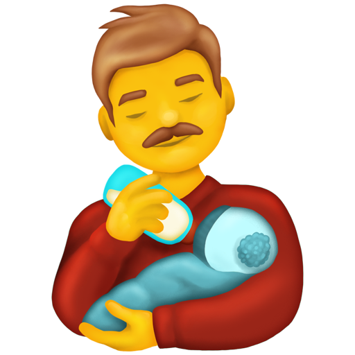 Mężczyzna karmiący niemowlę