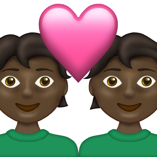 Couple with Heart: Dark Skin Tone