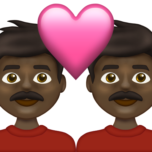 Couple with Heart: Man, Man, Dark Skin Tone