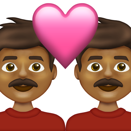 Couple with Heart: Man, Man, Medium-Dark Skin Tone