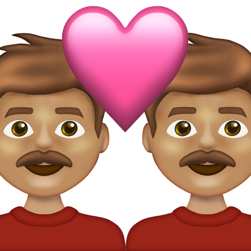 Couple with Heart: Man, Man, Medium Skin Tone