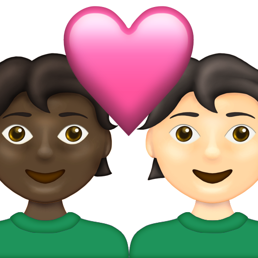 Couple with Heart: Person, Person, Dark Skin Tone, Light Skin Tone