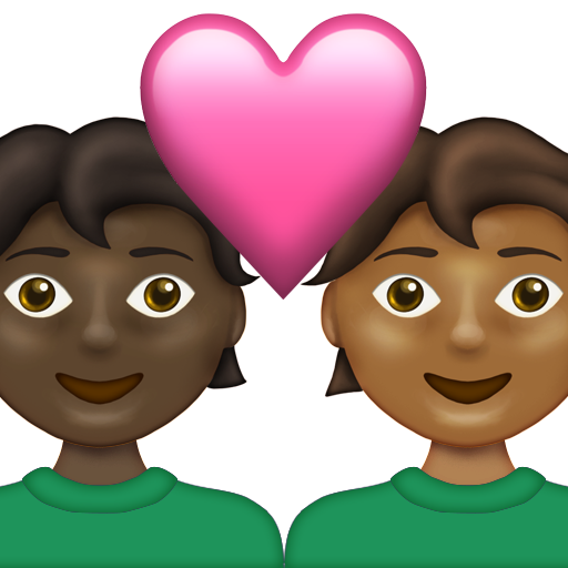 Couple with Heart: Person, Person, Dark Skin Tone, Medium-Dark Skin Tone