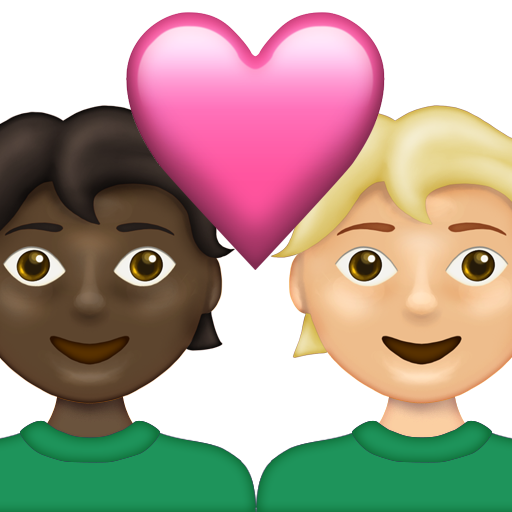 Couple with Heart: Person, Person, Dark Skin Tone, Medium-Light Skin Tone