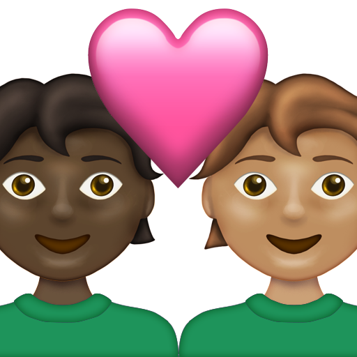 Couple with Heart: Person, Person, Dark Skin Tone, Medium Skin Tone