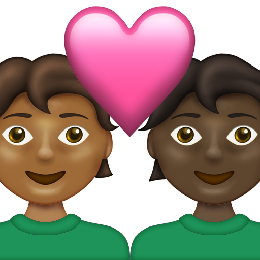Couple with Heart: Person, Person, Medium-Dark Skin Tone, Dark Skin Tone