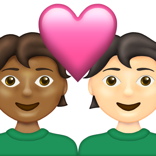 Couple with Heart: Person, Person, Medium-Dark Skin Tone, Light Skin Tone