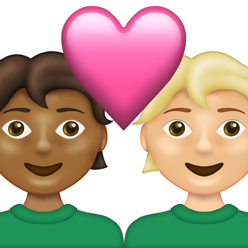 Couple with Heart: Person, Person, Medium-Dark Skin Tone, Medium-Light Skin Tone