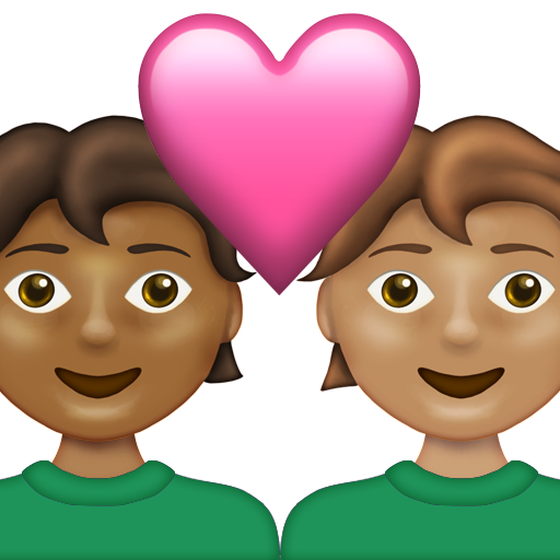 Couple with Heart: Person, Person, Medium-Dark Skin Tone, Medium Skin Tone