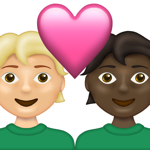 Couple with Heart: Person, Person, Medium-Light Skin Tone, Dark Skin Tone
