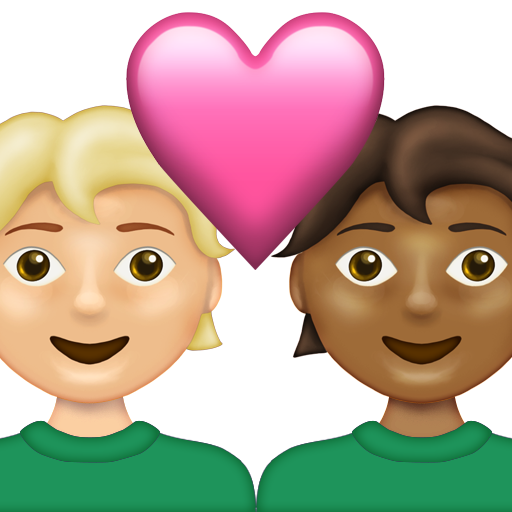 Couple with Heart: Person, Person, Medium-Light Skin Tone, Medium-Dark Skin Tone