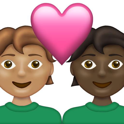 Couple with Heart: Person, Person, Medium Skin Tone, Dark Skin Tone