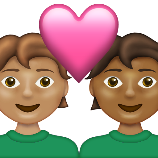 Couple with Heart: Person, Person, Medium Skin Tone, Medium-Dark Skin Tone